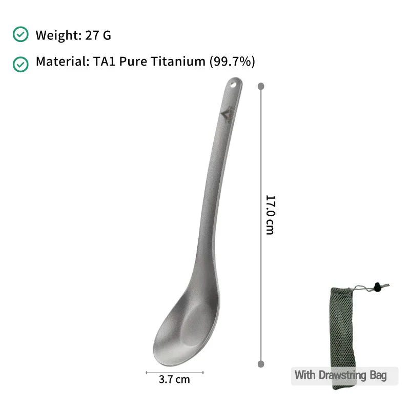 Ultralight Pure Titanium Asian Soup Spoon