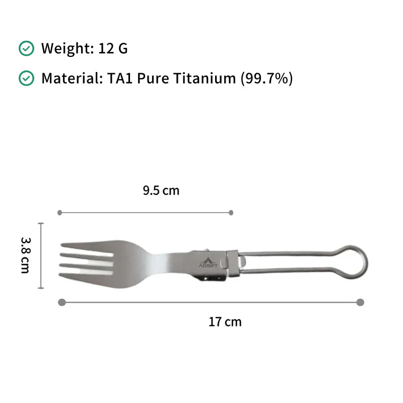 Ultralight Pure Titanium Folding Cutlery