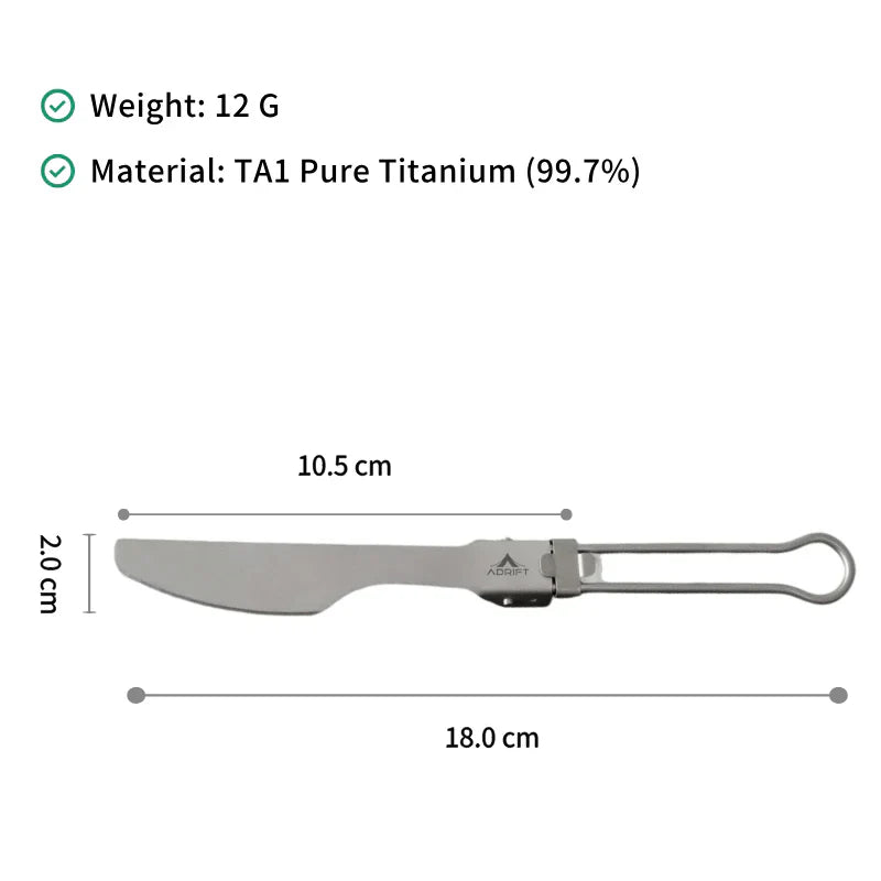 Ultralight Pure Titanium Folding Cutlery