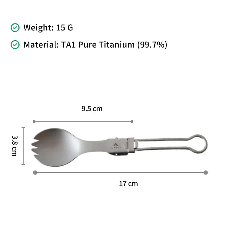 Ultralight Pure Titanium Folding Cutlery