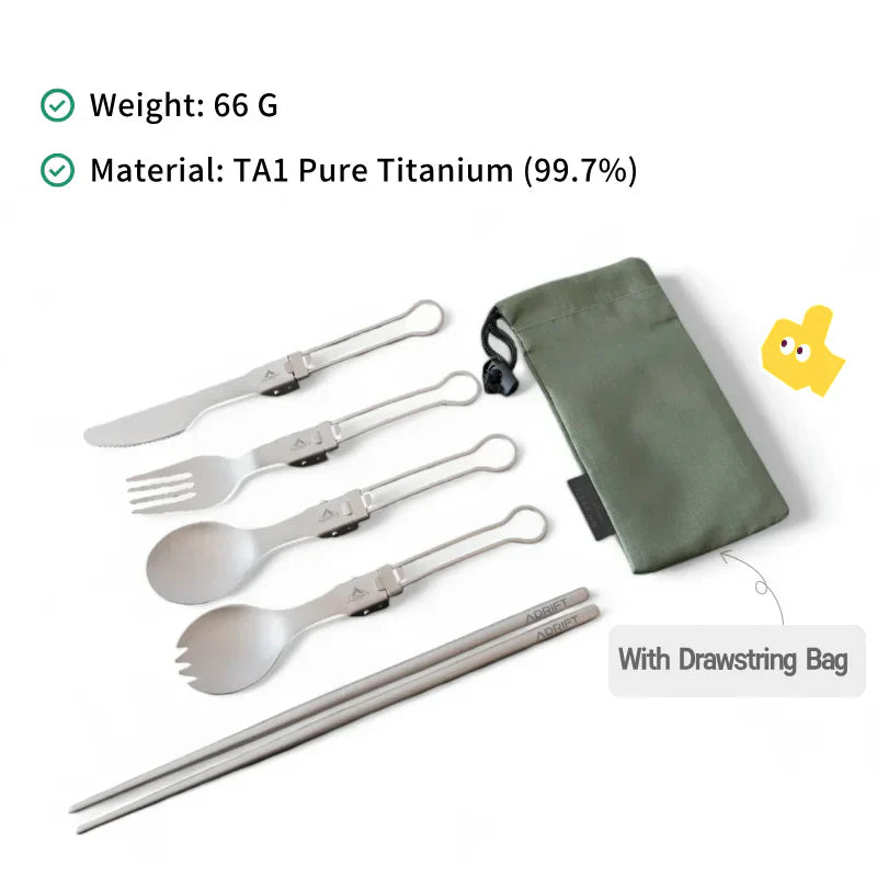 Ultralight Pure Titanium Folding Cutlery