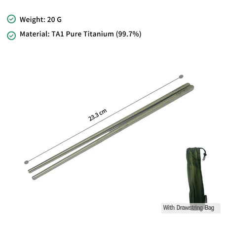 Ultralight Pure Titanium Square Chopsticks