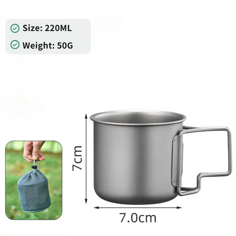 Ultralight Pure Titanium Mug with Lid