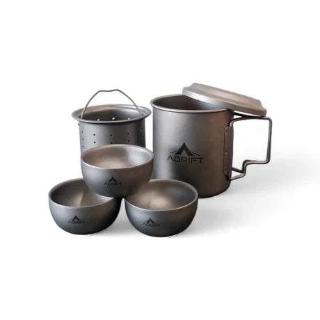 Ultralight Pure Titanium 6-piece Mug and Cup Tea set