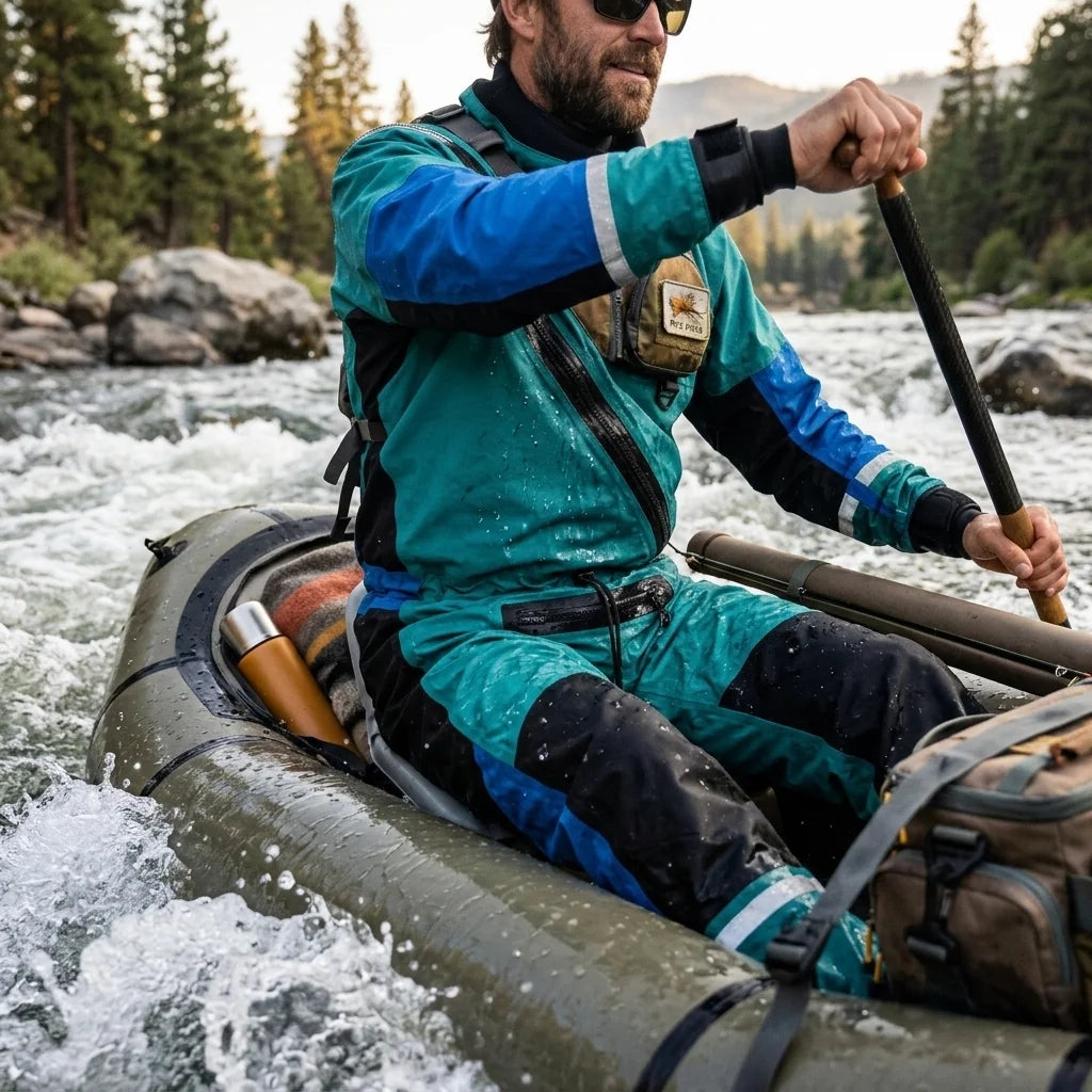 Pro Waterproof Drysuit for Rescue / Lightweight Kevlar Knees SI-TECH Seals Front Logo Chest Zip
