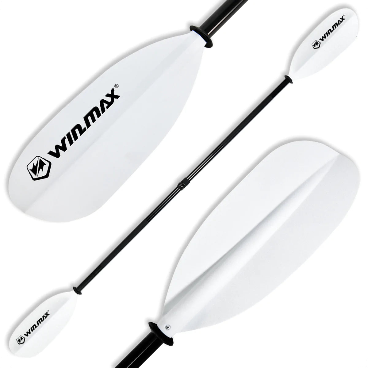 WIN.MAX Adults Adjustable White Fishing Kayak Paddle