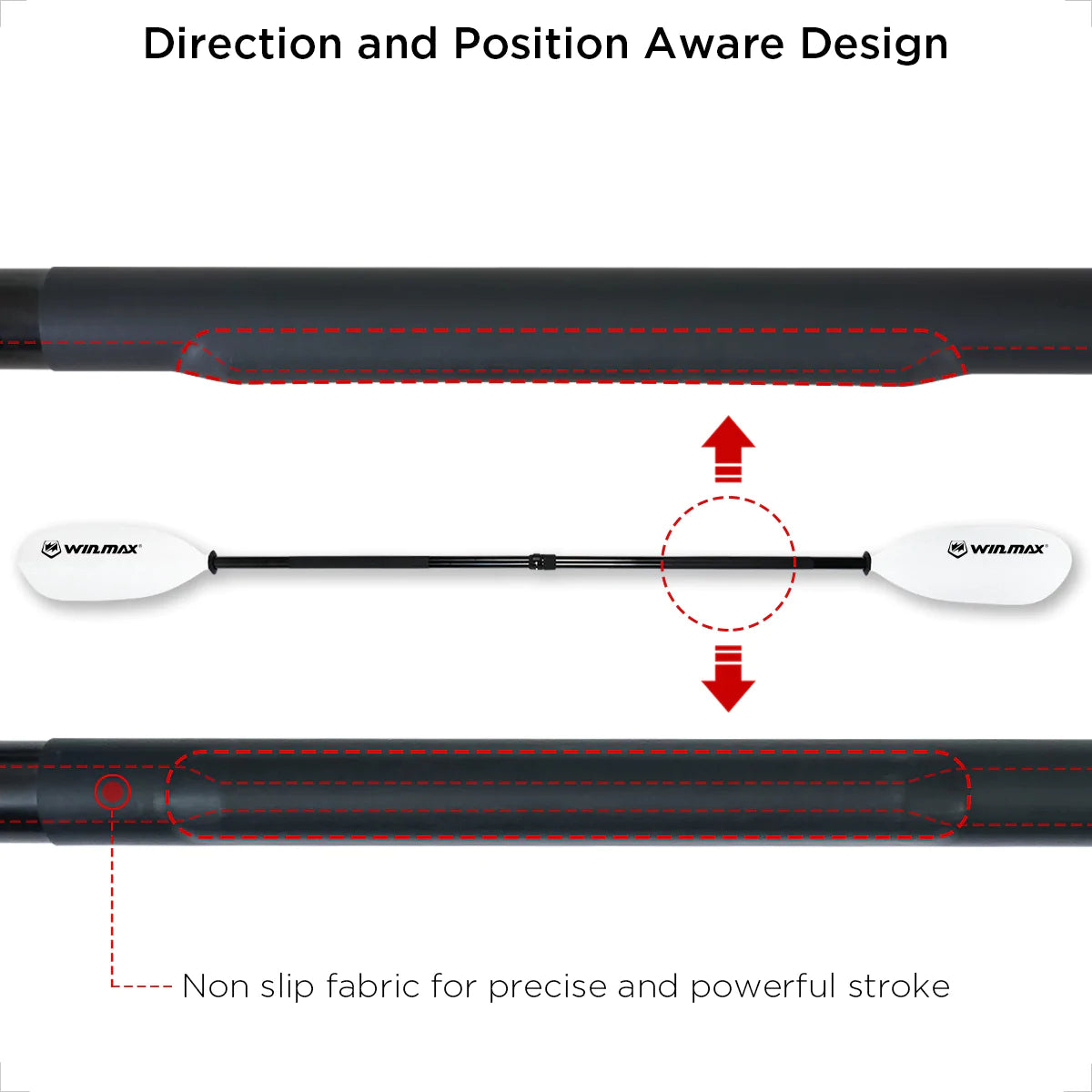 WIN.MAX Adults Adjustable White Fishing Kayak Paddle
