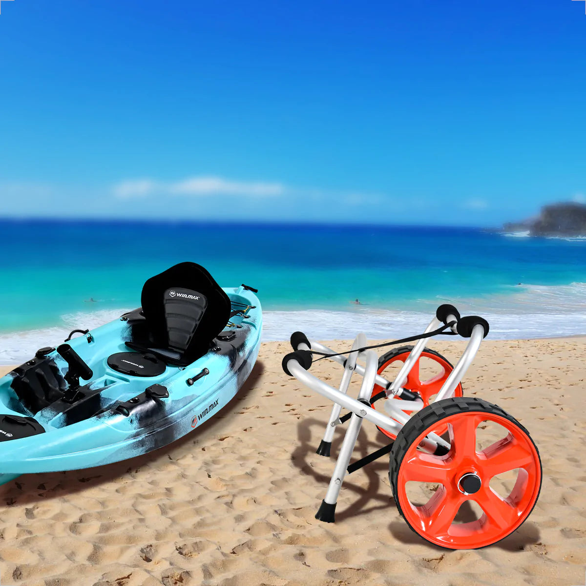 WIN.MAX Aluminum Foldable Kayak Transport Trolley Cart