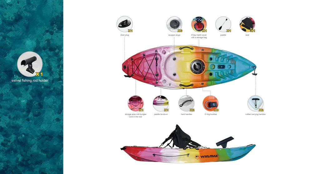 WIN.MAX Jellyfish Kids’ Kayak with 1 Paddle