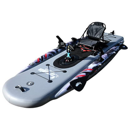 WIN.MAX Inflatable Fishing Kayak — 418 lb Capacity, Camouflage Single-Person Kayak with Adjustable Seat, Dual Rod Holders, Paddle & Complete Accessories