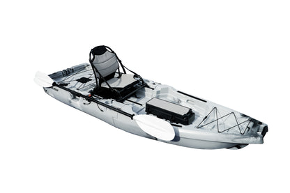 WIN.MAX "9' Modular Kayak" - Portable smoke gray kayak for fishing and leisure, including paddles and seat