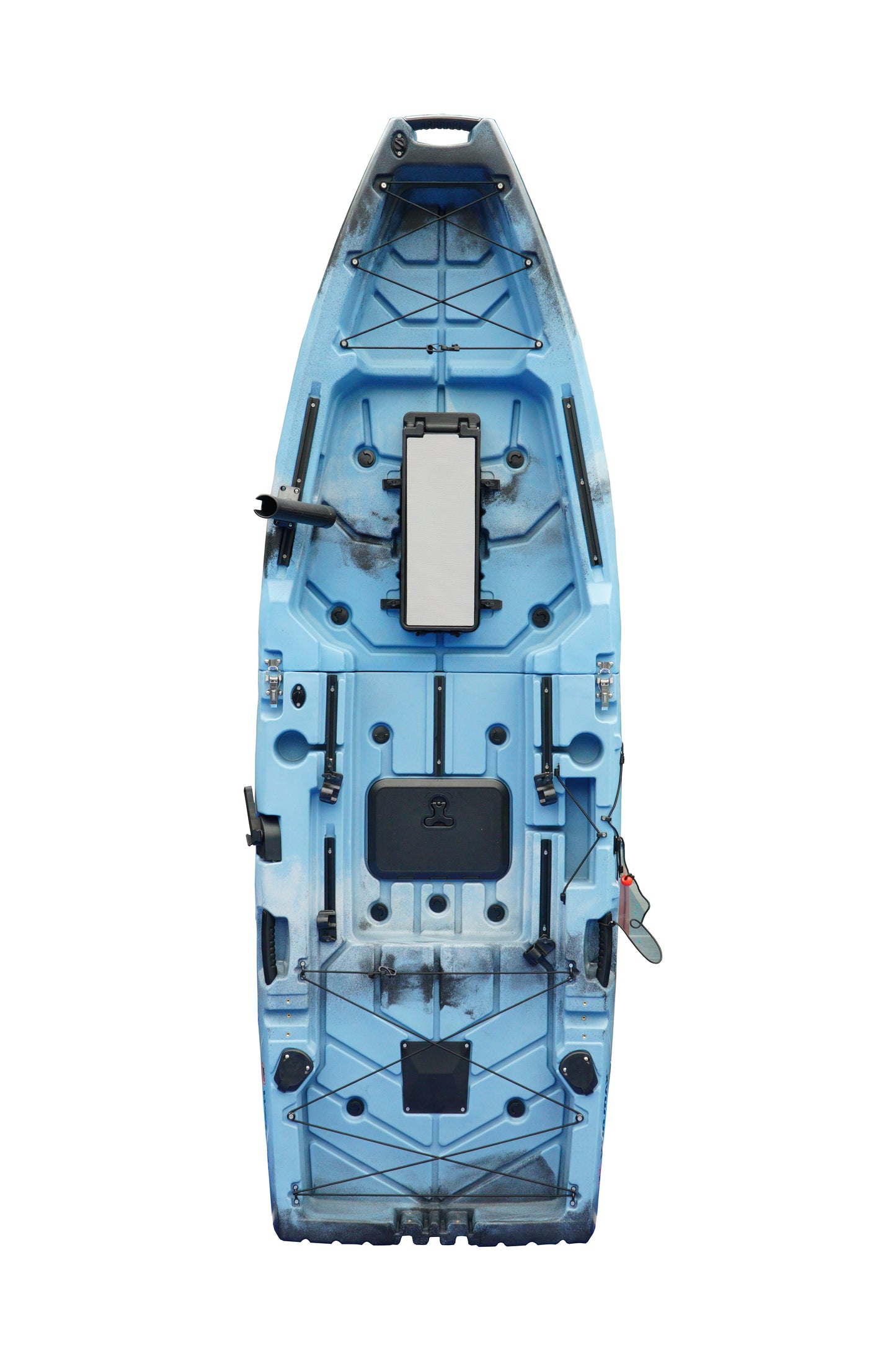 WIN.MAX "9' Modular Kayak" - Portable blue-gray kayak for fishing and leisure, including paddles and seat
