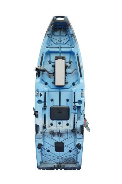 WIN.MAX "9' Modular Kayak" - Portable blue-gray kayak for fishing and leisure, including paddles and seat