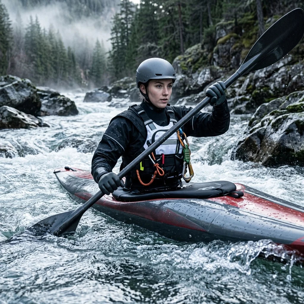 3.0 Ply Waterproof Breathable Chest Zip Drysuit with Latex Cuff Splash Collar for Kayaking Paddling