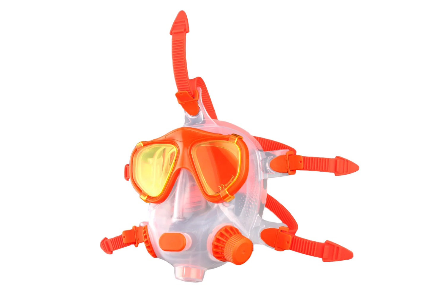 Breathing Full Face Snorkel Mask Adjustable 180 Clear View Waterproof Tempered Glass Lenses Compatible SMACO Scuba Tanks