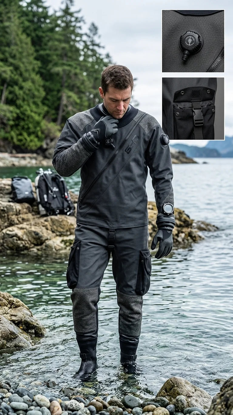 Bulk Buy Custom Fit Drysuit Factory Direct Unisex Plus Size Lightweight Breathable Waterproof for Professional Divers