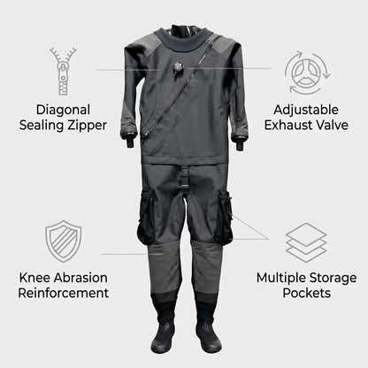 Bulk Buy Custom Fit Drysuit Factory Direct Unisex Plus Size Lightweight Breathable Waterproof for Professional Divers