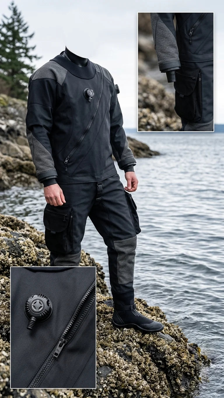 Bulk Buy Custom Fit Drysuit Factory Direct Unisex Plus Size Lightweight Breathable Waterproof for Professional Divers