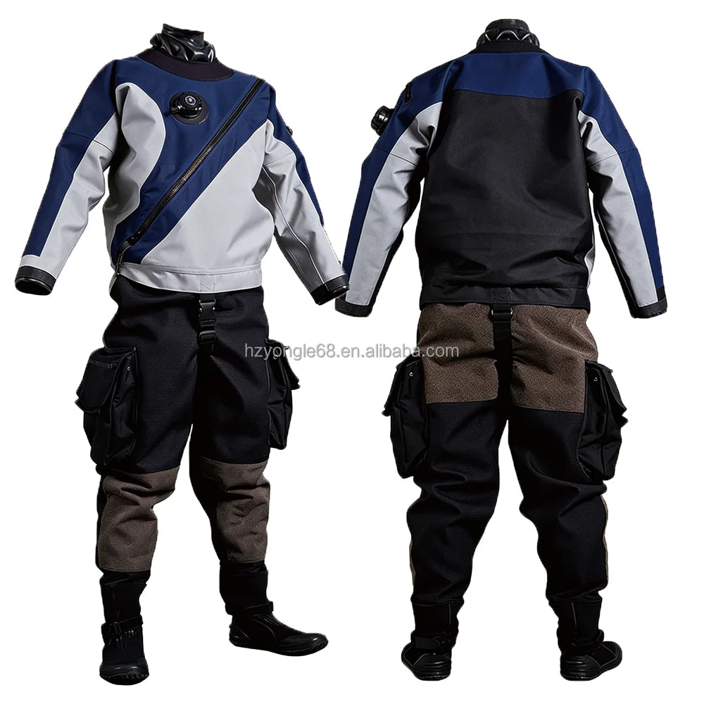 Custom Fit Lightweight Drysuit for Technical Diving Waterproof & Windproof with Chest Zip and Front Logo