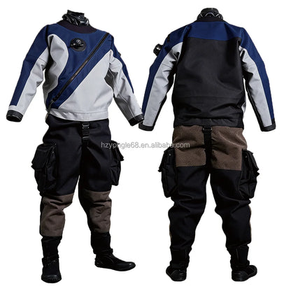 Custom Fit Lightweight Drysuit for Technical Diving Waterproof & Windproof with Chest Zip and Front Logo