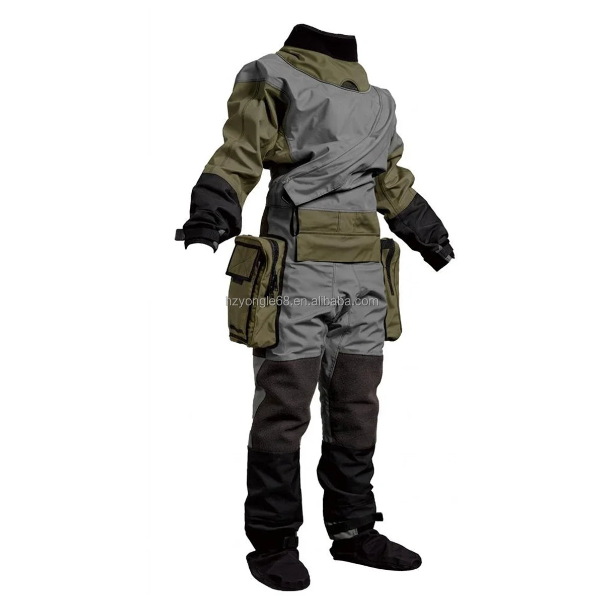 Custom Rescue Drysuit Waterproof Lightweight Trilaminate Full Sleeve Kevlar Knee Protection SI-TECH Wrist/Neck Seals Chest