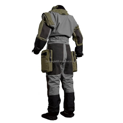Custom Rescue Drysuit Waterproof Lightweight Trilaminate Full Sleeve Kevlar Knee Protection SI-TECH Wrist/Neck Seals Chest