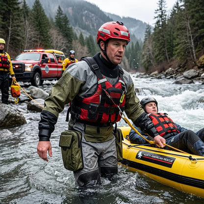 Custom Rescue Drysuit Waterproof Lightweight Trilaminate Full Sleeve Kevlar Knee Protection SI-TECH Wrist/Neck Seals Chest