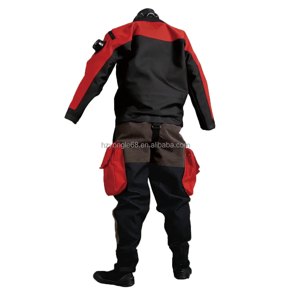 Factory Direct Lightweight Trilaminate Dry Suit Commercial Recreational Diving Waterproof Full Sleeve Nylon Oxford Front