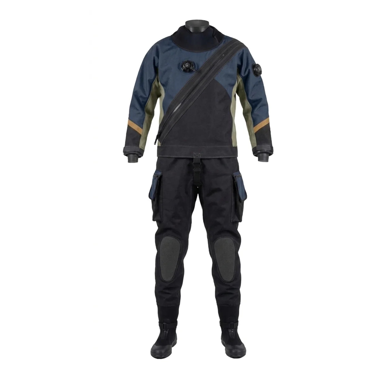 Factory Direct Plus Size Drysuit Unisex Chest Zip Breathable Waterproof Lightweight 0.5mm-2.0mm Thickness for Technical Diving