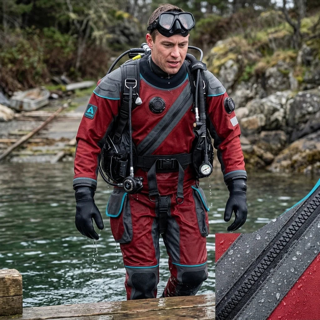 Factory Inclusive Size Drysuit for Adults Unisex Chest Zip Lightweight Waterproof Breathable Front Custom Design / Service