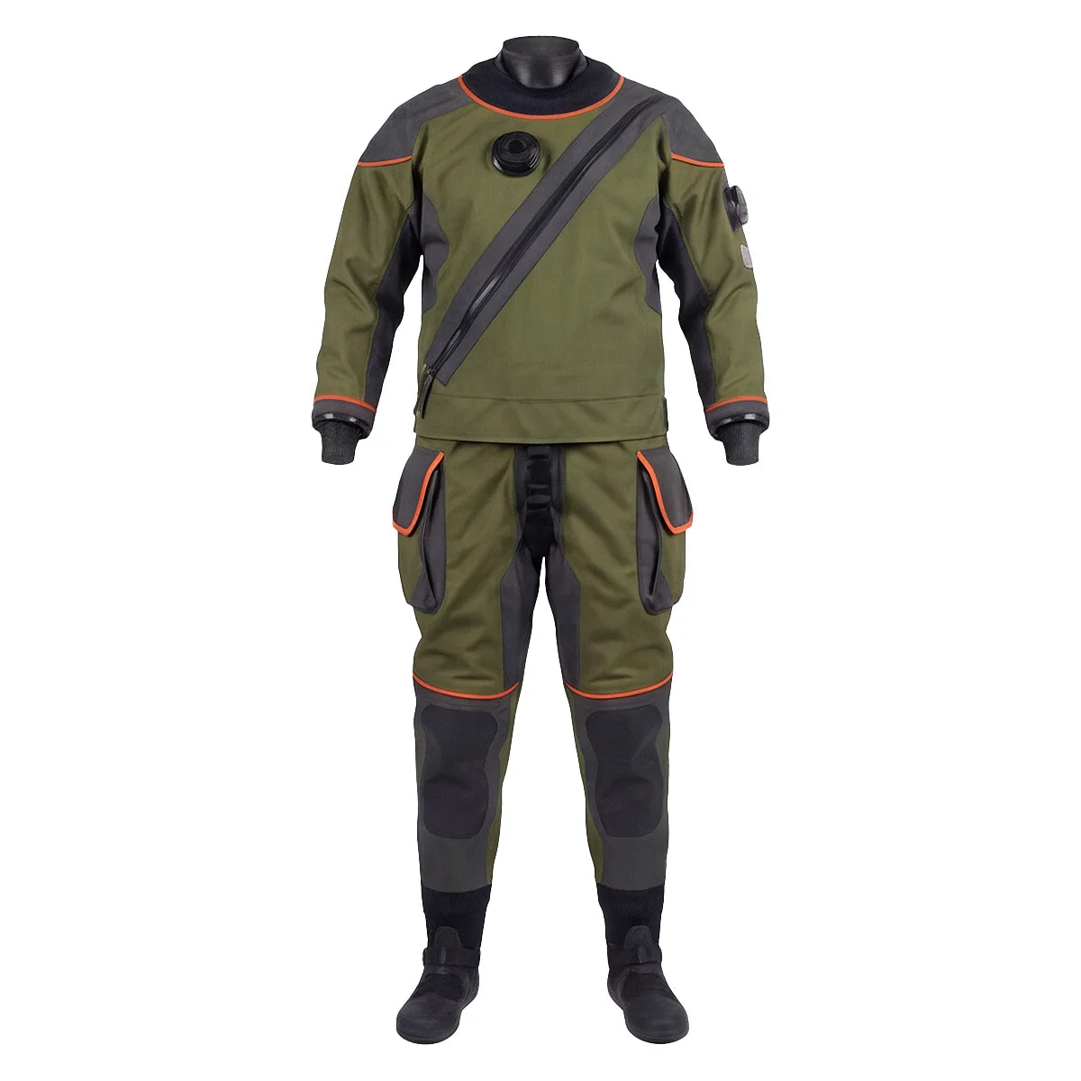 Adult Plus Size Breathable Chest Zip Full Sleeve Lightweight Drysuit Unisex Waterproof Technical Diving Suit