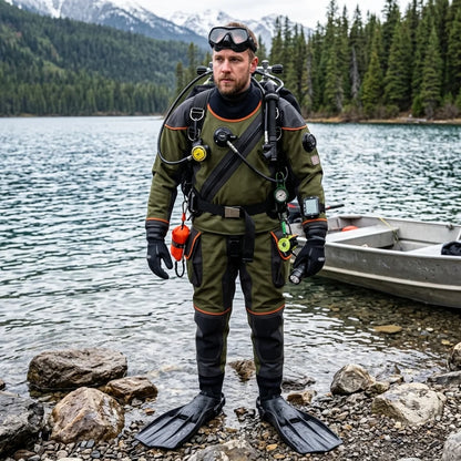 Adult Plus Size Breathable Chest Zip Full Sleeve Lightweight Drysuit Unisex Waterproof Technical Diving Suit