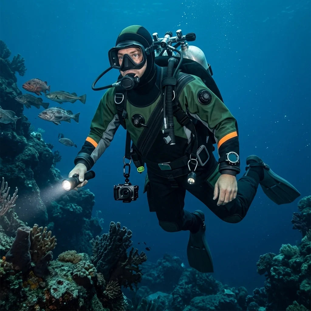 Breathable Waterproof Drysuit for Technical Diving Unisex Plus Size, Durable Trilaminate Fabric