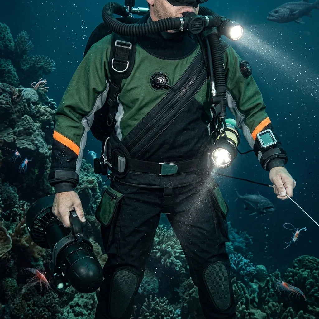 Breathable Waterproof Drysuit for Technical Diving Unisex Plus Size, Durable Trilaminate Fabric