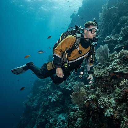 High-Performance Lightweight Unisex Drysuit Plus Size Breathable Waterproof Front for Technical Diving Cold