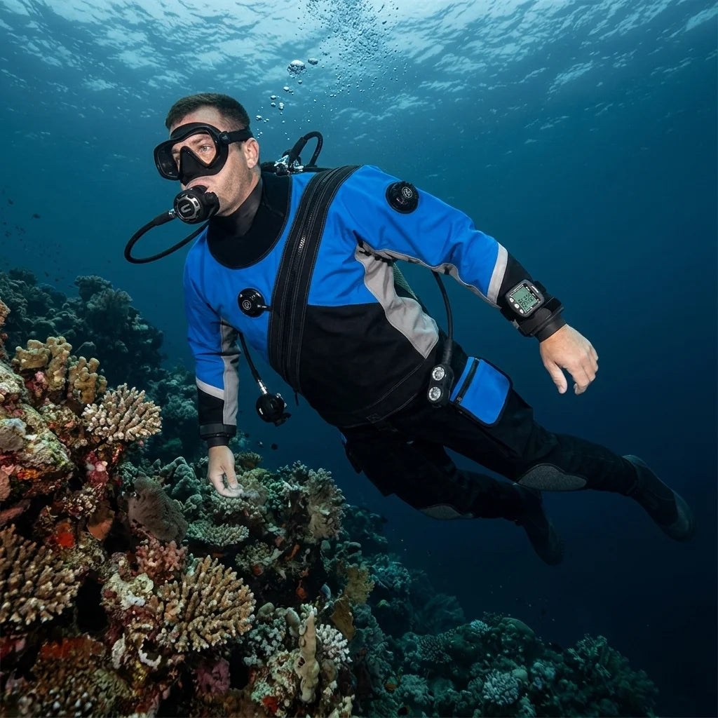 Plus Size Drysuit Unisex Lightweight Waterproof Breathable Front for Adult Technical Diving Custom Fit