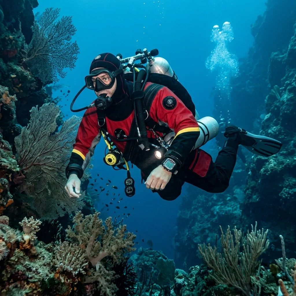 Unisex Breathable Waterproof Plus Size Drysuit for Technical Diving, High-Quality Trilaminate Material