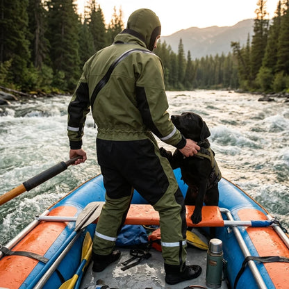Fire & Rescue Drysuit Flame-Resistant, 3-Layer Waterproof Fabric for Dual-Purpose Water/Firefighter Protection