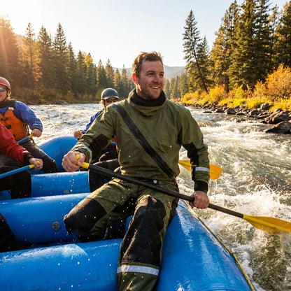 Fire & Rescue Drysuit Flame-Resistant, 3-Layer Waterproof Fabric for Dual-Purpose Water/Firefighter Protection