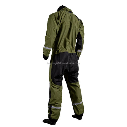 Fire & Rescue Drysuit Flame-Resistant, 3-Layer Waterproof Fabric for Dual-Purpose Water/Firefighter Protection
