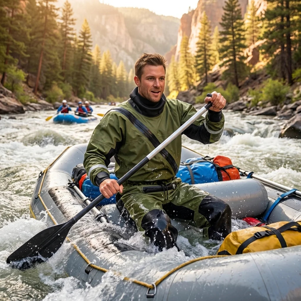 Fire & Rescue Drysuit Flame-Resistant, 3-Layer Waterproof Fabric for Dual-Purpose Water/Firefighter Protection