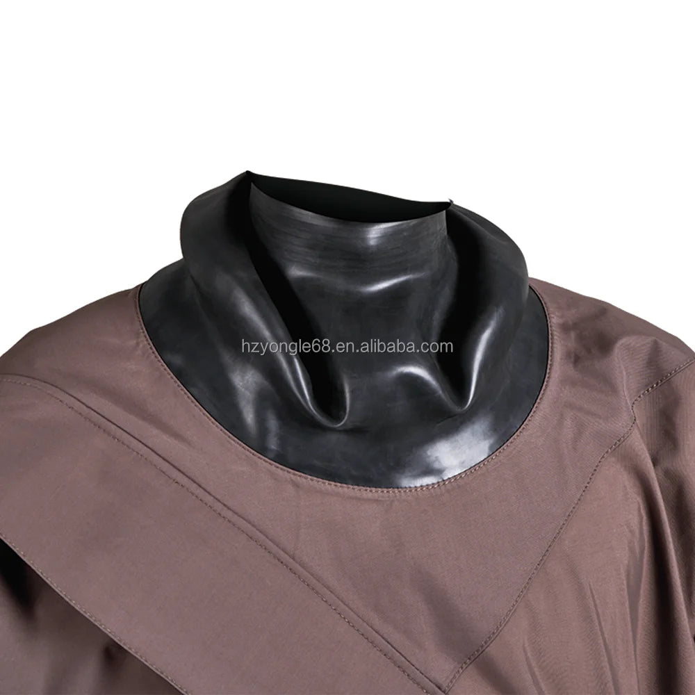 Men's Kayak Drysuit Front Logo Lightweight Chest Zip Plastic Waterproof Waist Strap Suspenders Sailing Canoe