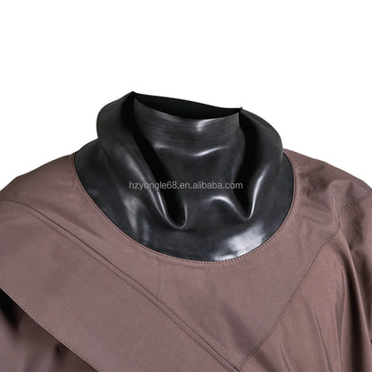 Men's Kayak Drysuit Front Logo Lightweight Chest Zip Plastic Waterproof Waist Strap Suspenders Sailing Canoe