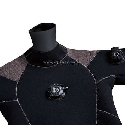 Waterproof 5mm Neoprene Cold Water Diving Drysuit with Chest Zipper Front Logo Knee Pads Pockets