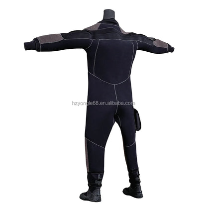 Waterproof 5mm Neoprene Cold Water Diving Drysuit with Chest Zipper Front Logo Knee Pads Pockets