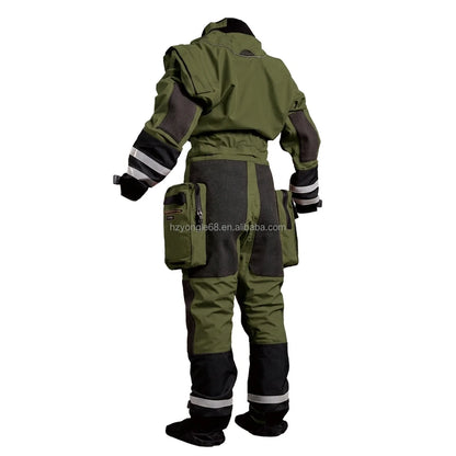 Customization Rescue Drysuit Lightweight Waterproof Trilaminate Kevlar-Knee Reinforced SI-TECH Seals Front Logo Full