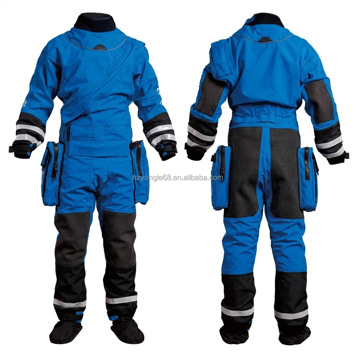 Rescue Drysuit Chest Zip Trilaminate Full Sleeve Waterproof Lightweight with Ergonomic Fit Kevlar Knees & SI-TECH Seals