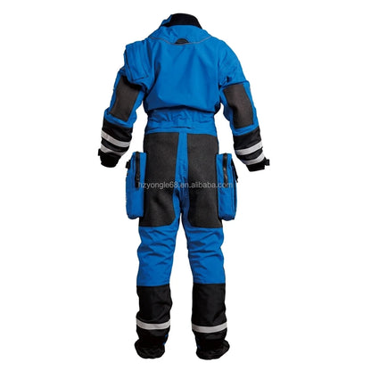 Rescue Drysuit Chest Zip Trilaminate Full Sleeve Waterproof Lightweight with Ergonomic Fit Kevlar Knees & SI-TECH Seals
