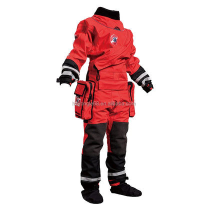 Waterproof Lightweight Durable Ergonomic Chest Zip SI TECH Seals Kevlar Reinforced Knees Rescue Drysuit Front 3-layer