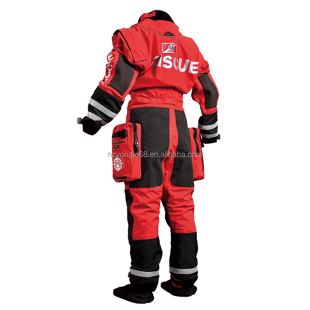 Waterproof Lightweight Durable Ergonomic Chest Zip SI TECH Seals Kevlar Reinforced Knees Rescue Drysuit Front 3-layer